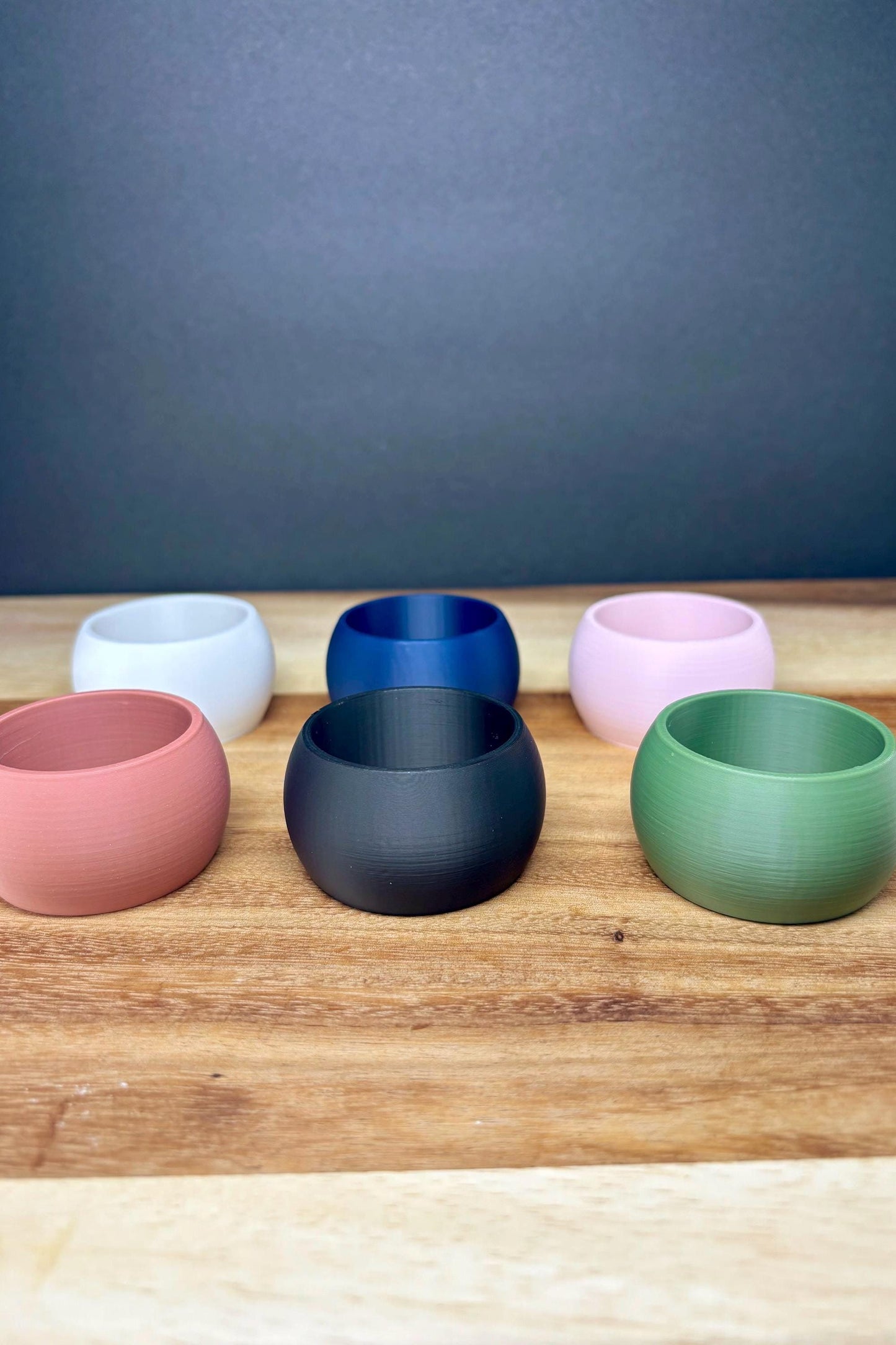Colorful Matte Dinner Napkin Rings, Plant-Based Plastic