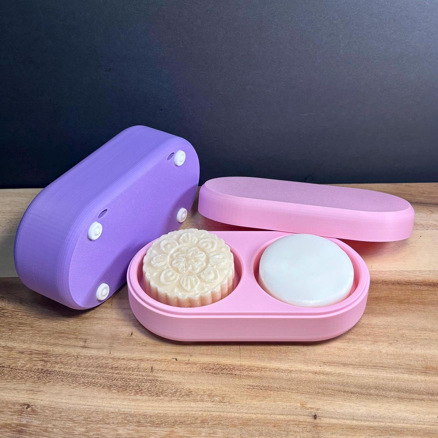 Plant-Based Plastic Solid Shampoo Holder: Matte Finish 2-Bar Travel Case