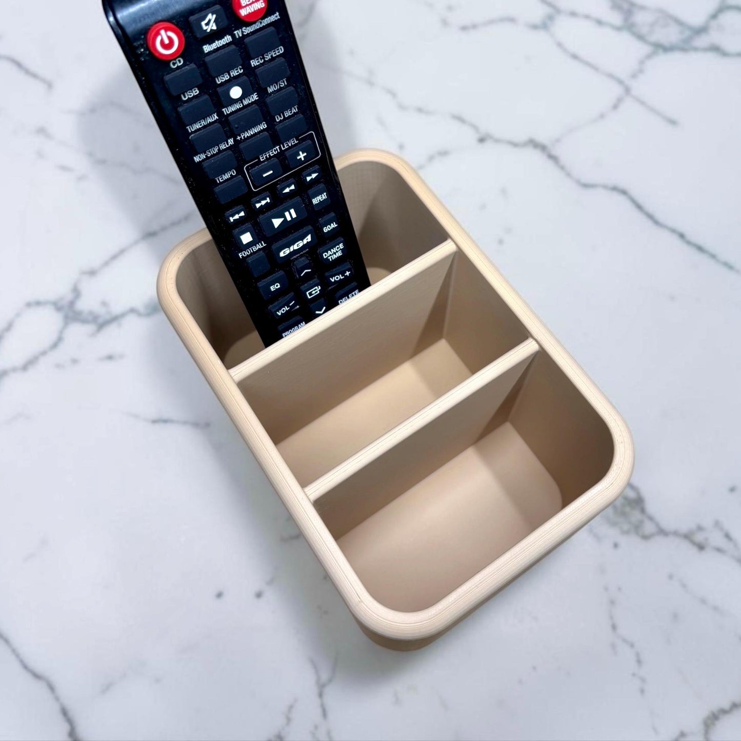 Minimalist Remote Holder, TV Remote Organizer, Made from Plant-Based Plastic in Matte Finish