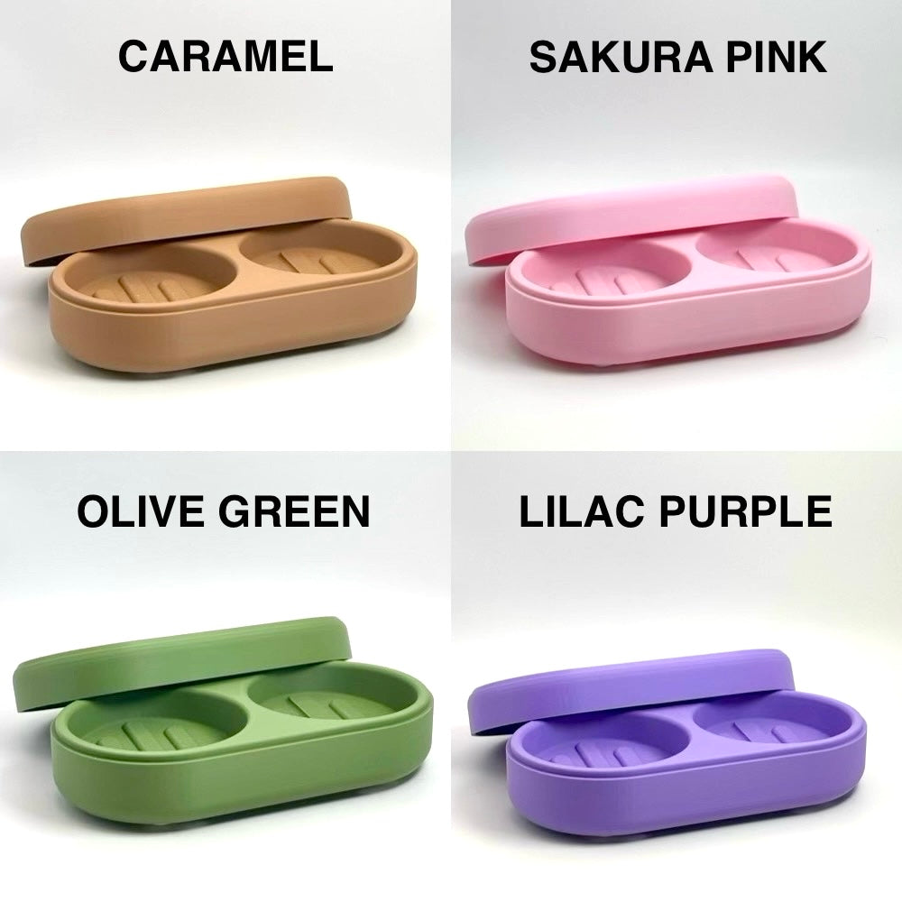 Plant-Based Plastic Solid Shampoo Holder: Matte Finish 2-Bar Travel Case