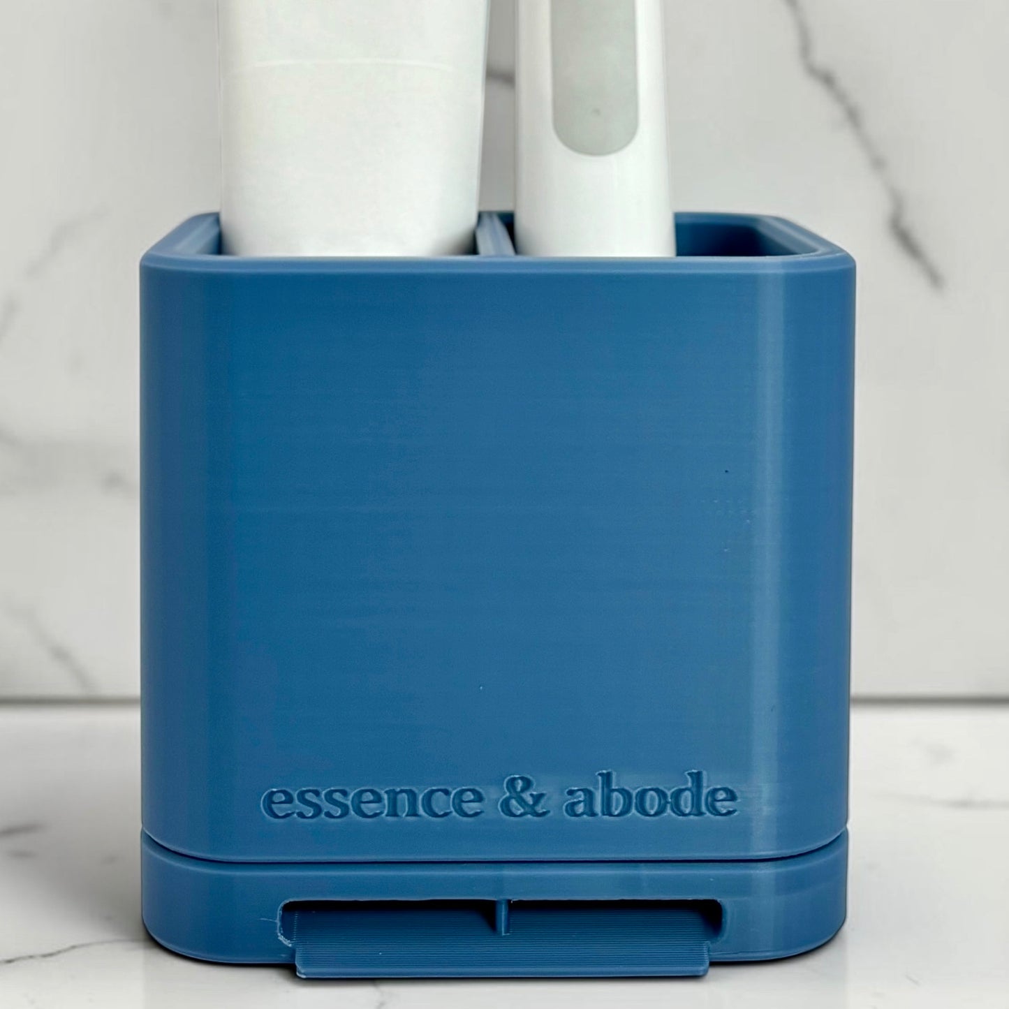 Modern Toothbrush & Toothpaste Organizer | Self-Draining Bathroom Caddy with Removable Tray | Plant-Based Plastic