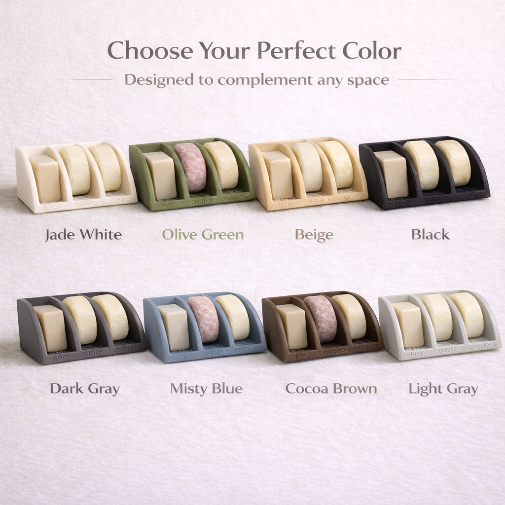 3-Bar Shampoo & Soap Holder - Self Draining Organizer