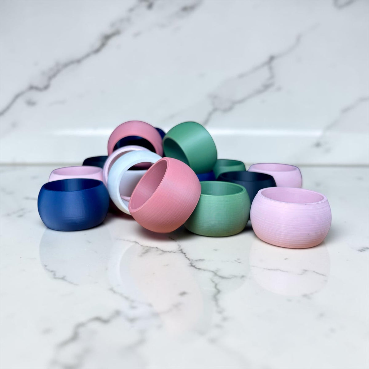 Colorful Matte Dinner Napkin Rings, Plant-Based Plastic