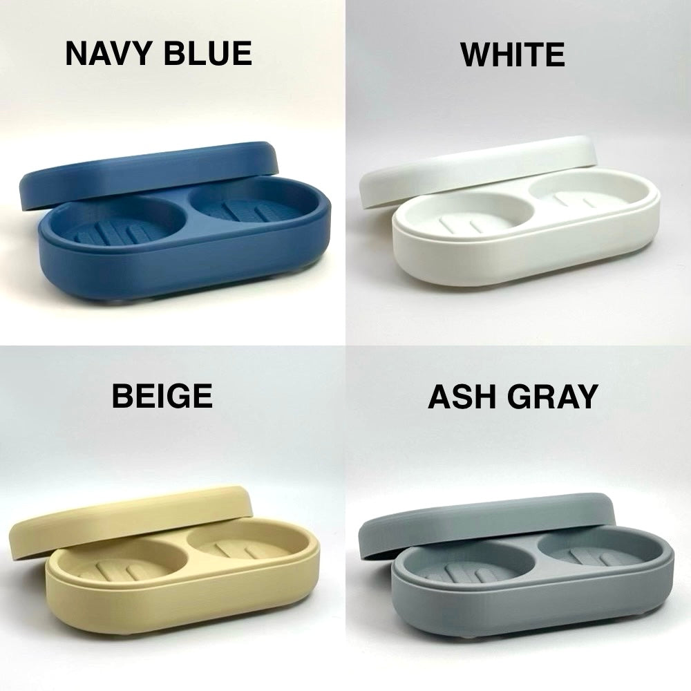 Plant-Based Plastic Solid Shampoo Holder: Matte Finish 2-Bar Travel Case