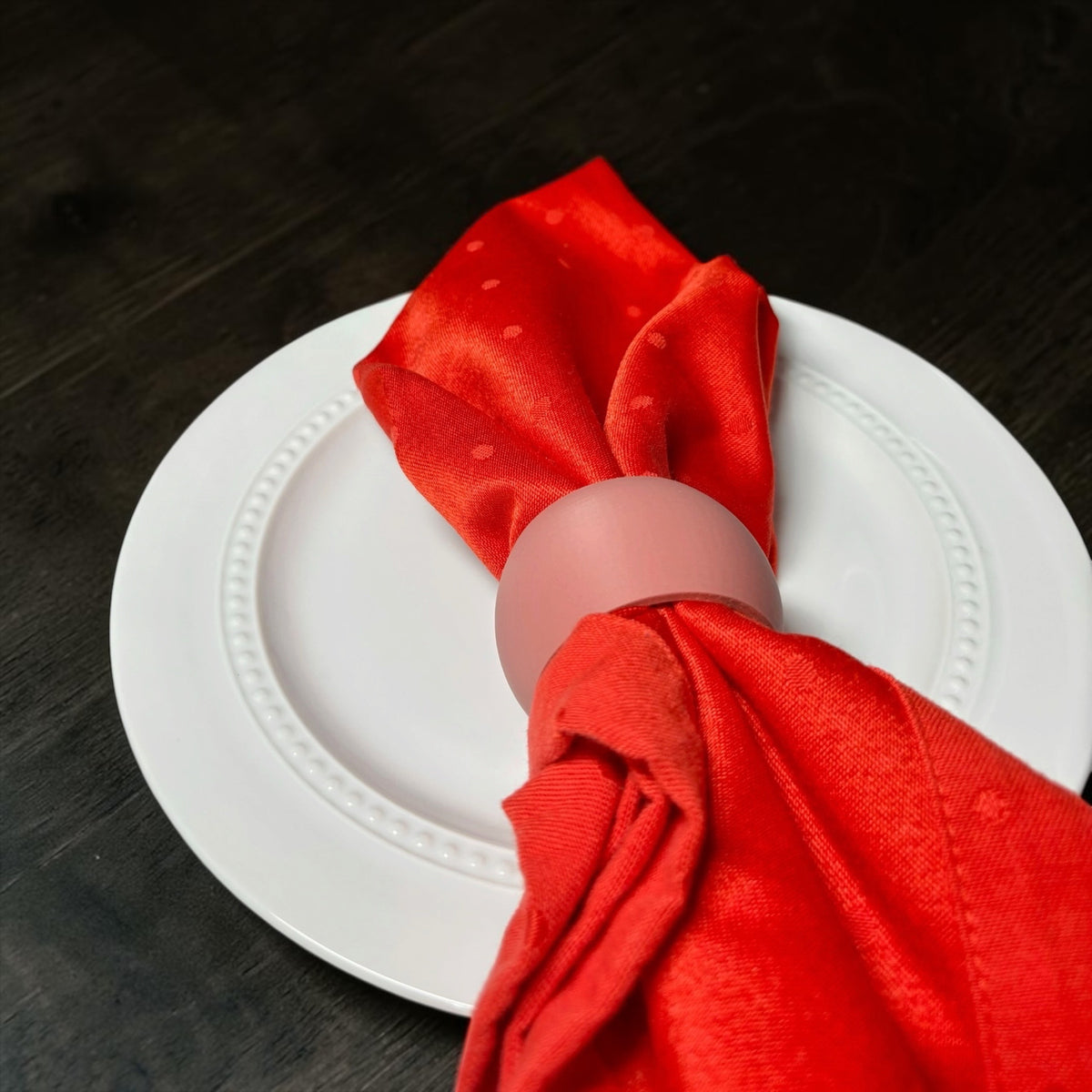 Colorful Matte Dinner Napkin Rings, Plant-Based Plastic