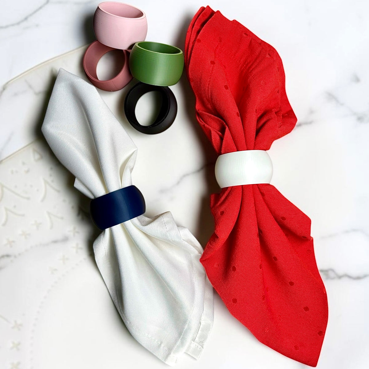Colorful Matte Dinner Napkin Rings, Plant-Based Plastic