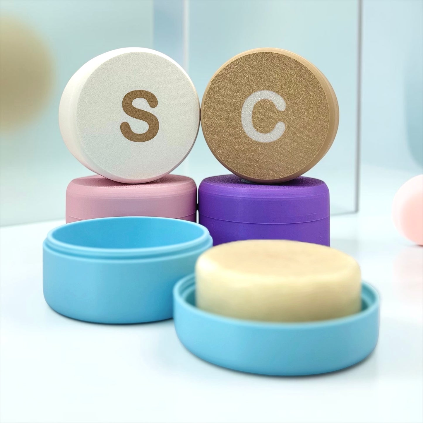 Shampoo & Conditioner Bar Travel Cases | Set of 2 | Mix n’ Match Colors