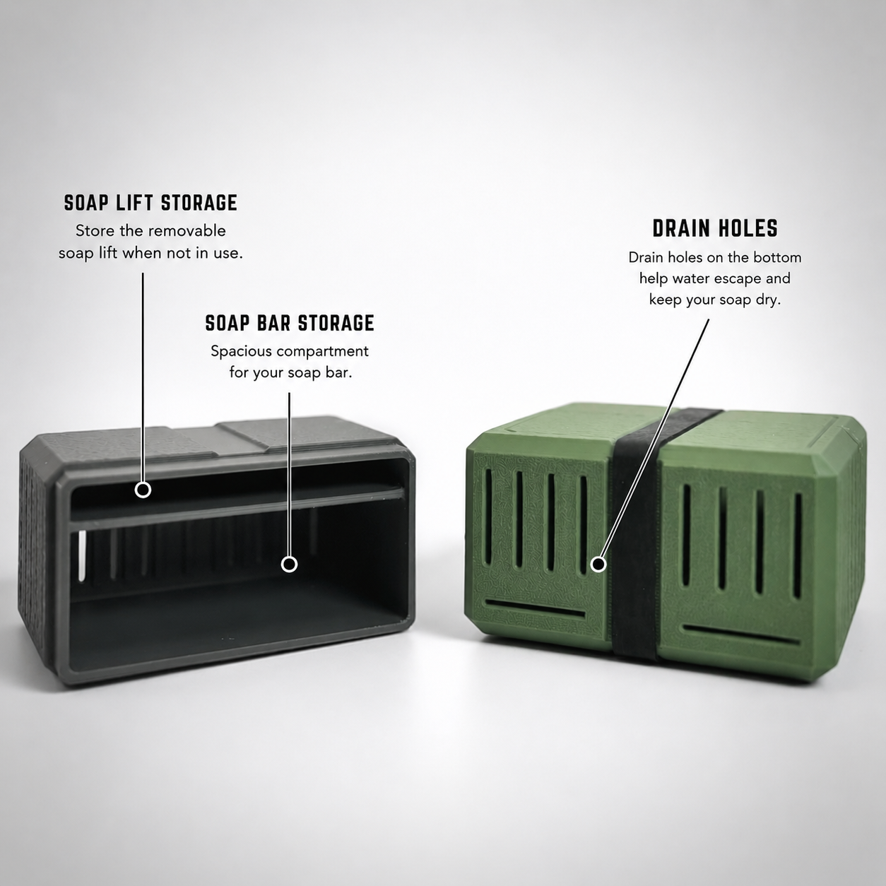 Bar Bunker™ Field Case | Travel Soap Case Compatible with Dr. Squatch Soap Bars with Soap Lift & Drain Holes