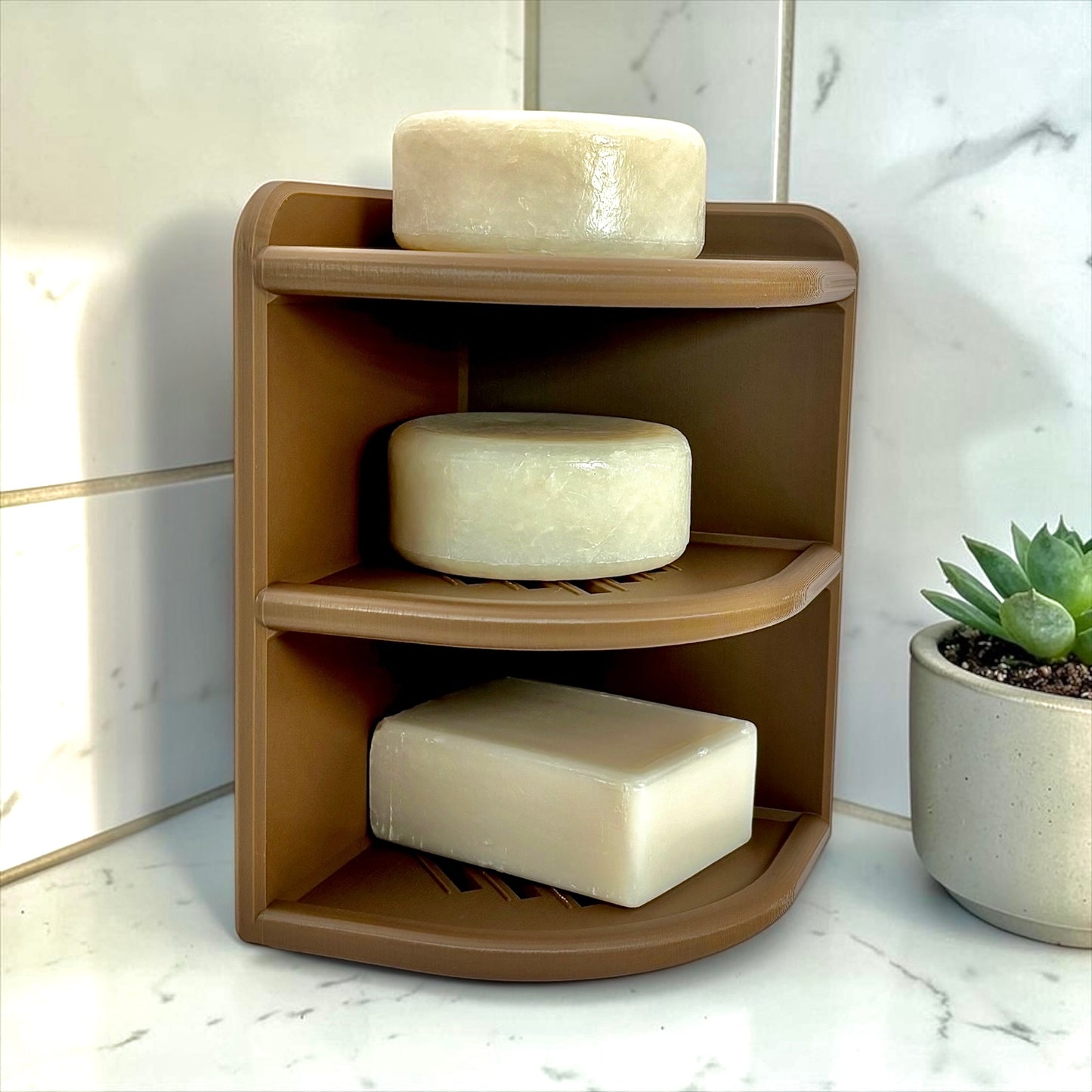Vertical Shower Organizer for Shampoo Bars | 3-Tier Corner Storage Tower