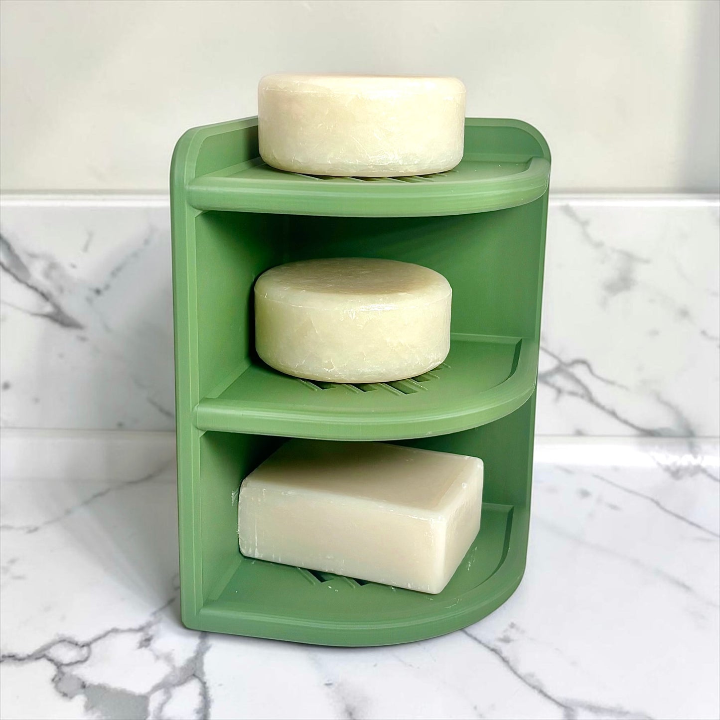 Vertical Shower Organizer for Shampoo Bars | 3-Tier Corner Storage Tower
