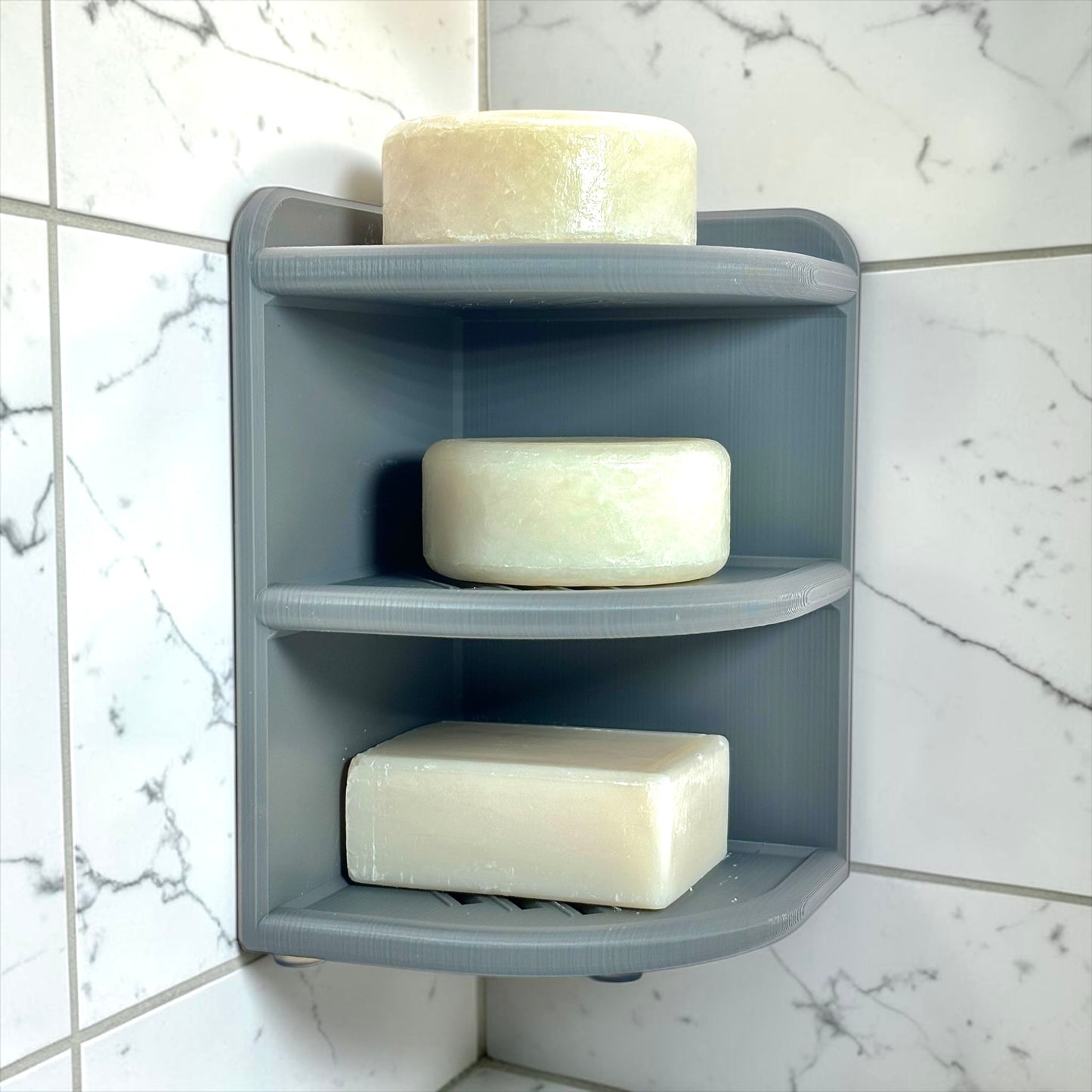 Vertical Shower Organizer for Shampoo Bars | 3-Tier Corner Storage Tower
