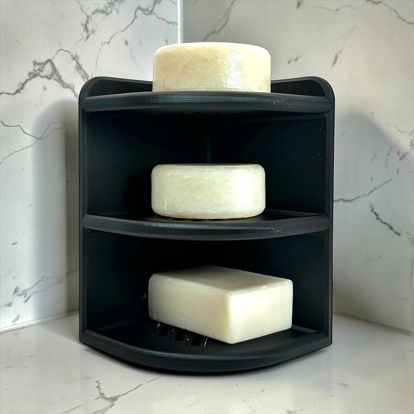 Vertical Shower Organizer for Shampoo Bars | 3-Tier Corner Storage Tower