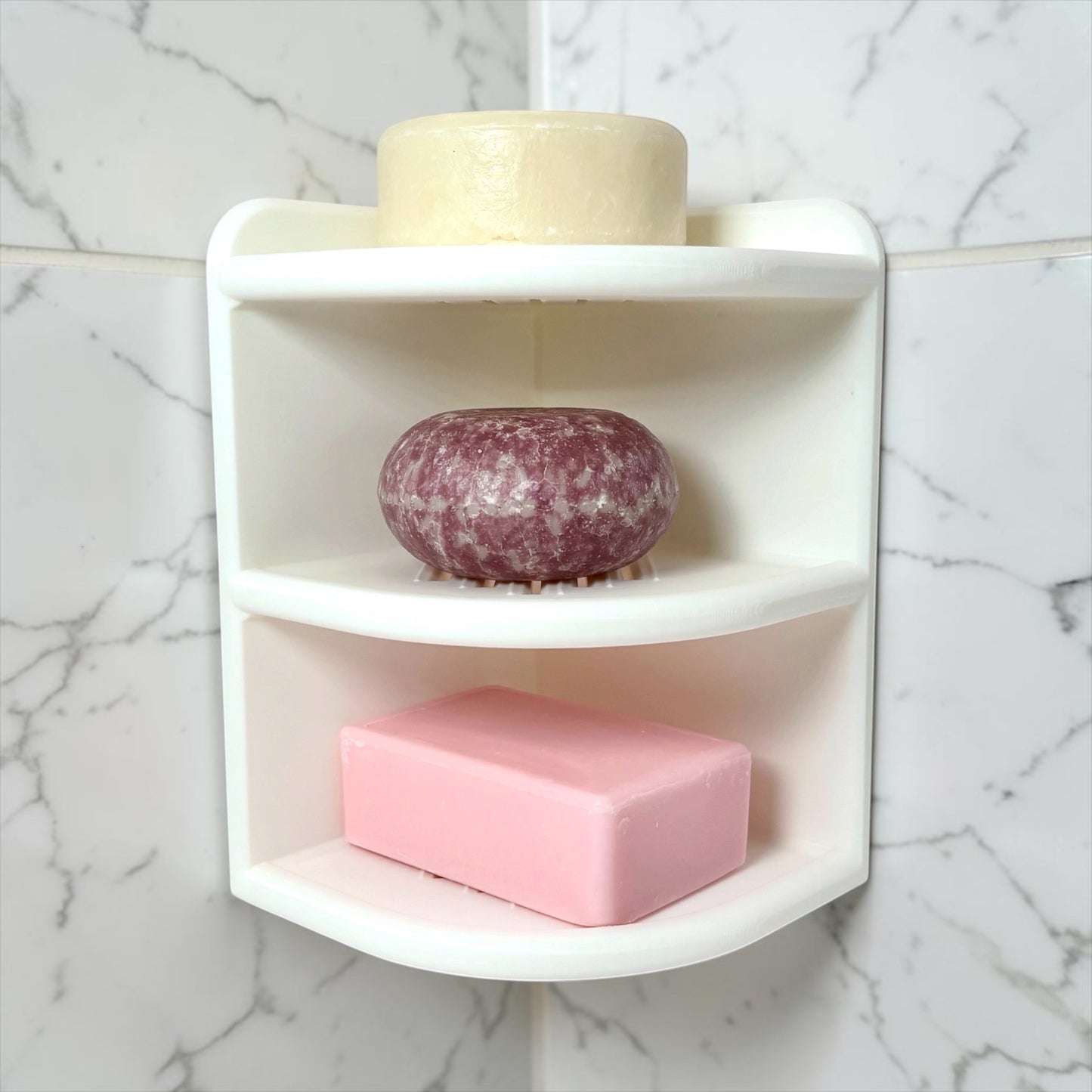 Vertical Shower Organizer for Shampoo Bars | 3-Tier Corner Storage Tower