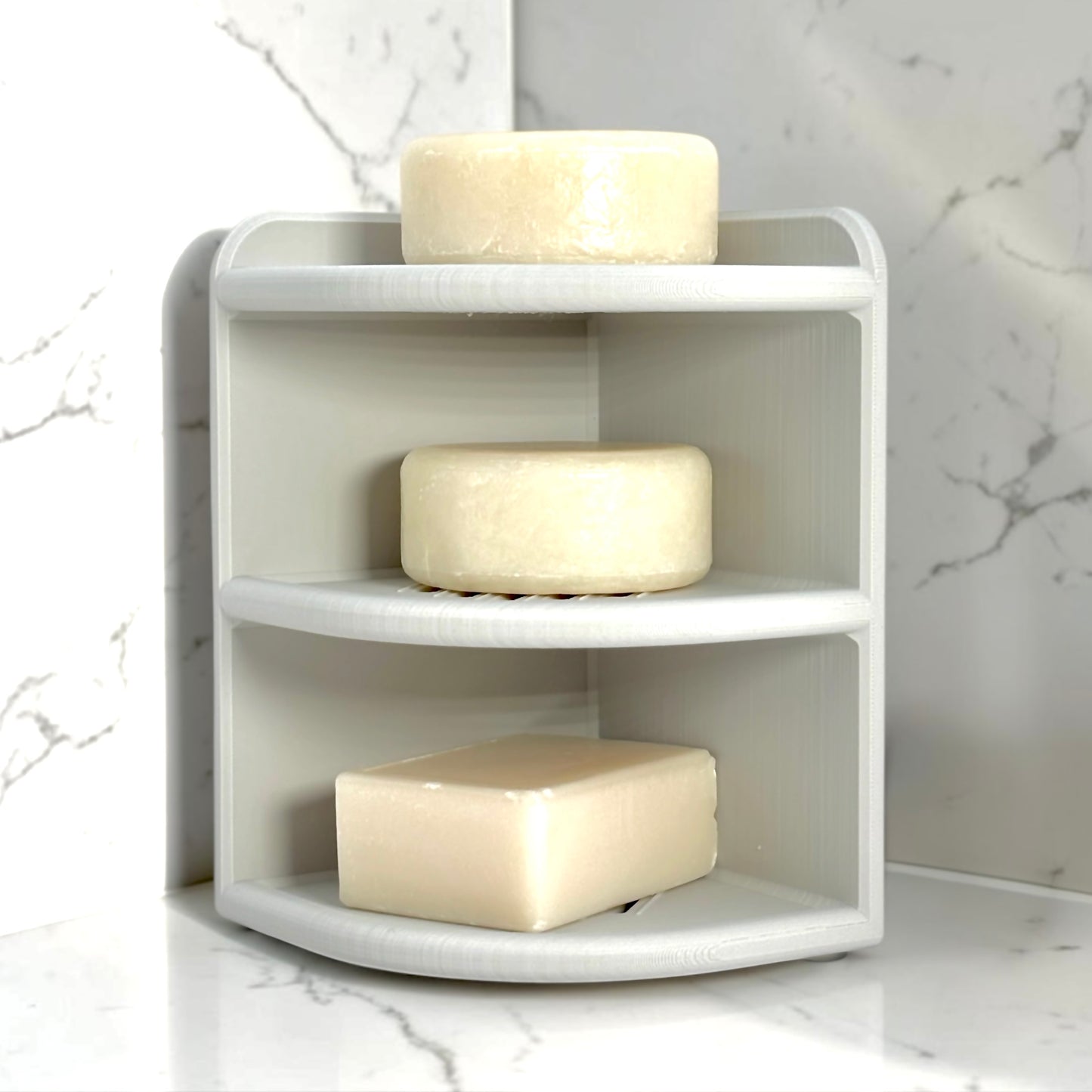 Vertical Shower Organizer for Shampoo Bars | 3-Tier Corner Storage Tower