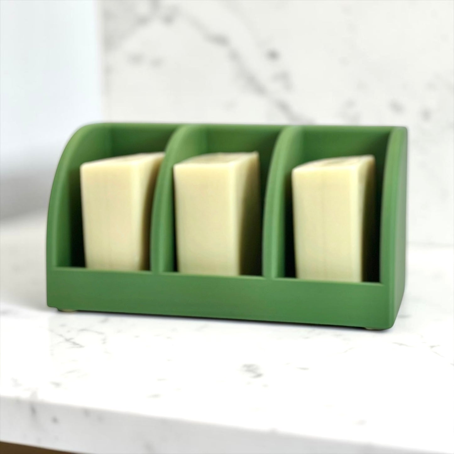 Customizable Family Soap Holder | 3 Bar Self Draining Soap Dish
