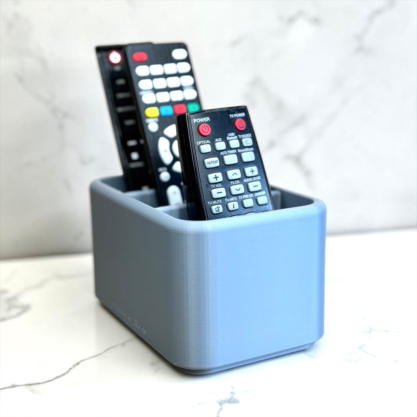 Minimalist Remote Holder, TV Remote Organizer, Made from Plant-Based Plastic in Matte Finish