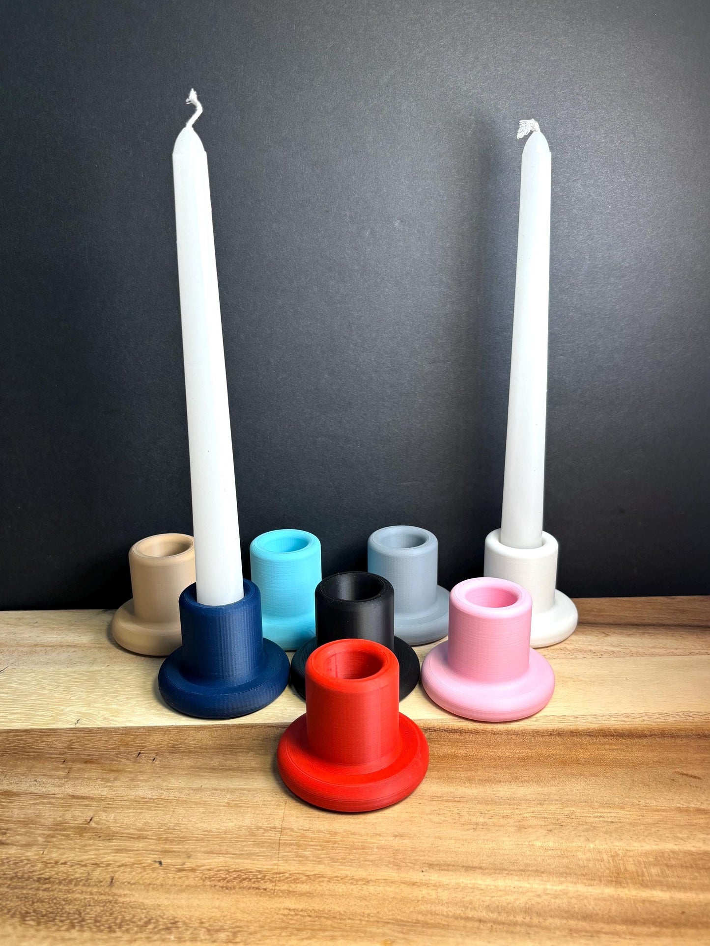 Minimalist Round Candlestick Holder: Plant-Based Plastic Taper Candle Stand