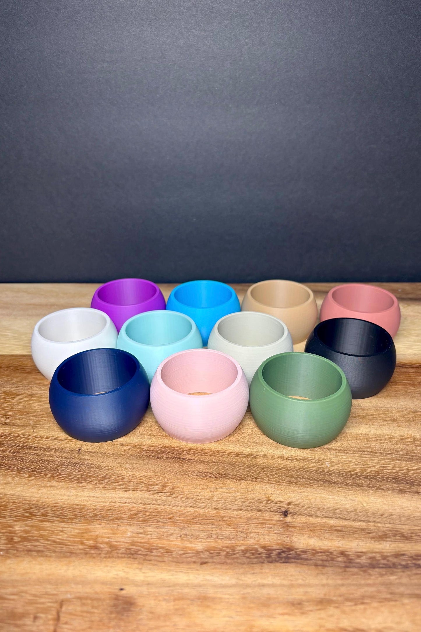 Colorful Matte Dinner Napkin Rings, Plant-Based Plastic