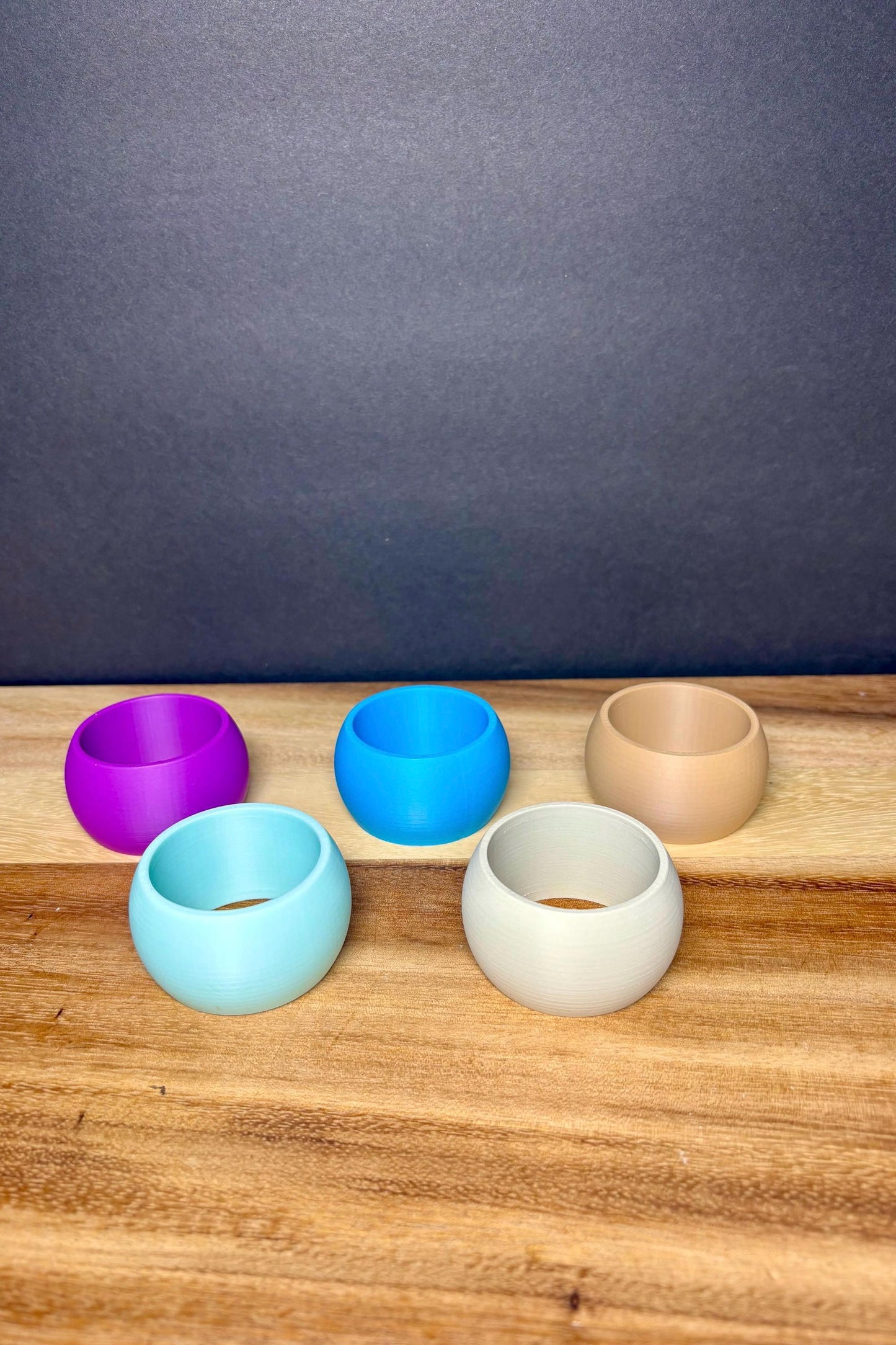 Colorful Matte Dinner Napkin Rings, Plant-Based Plastic