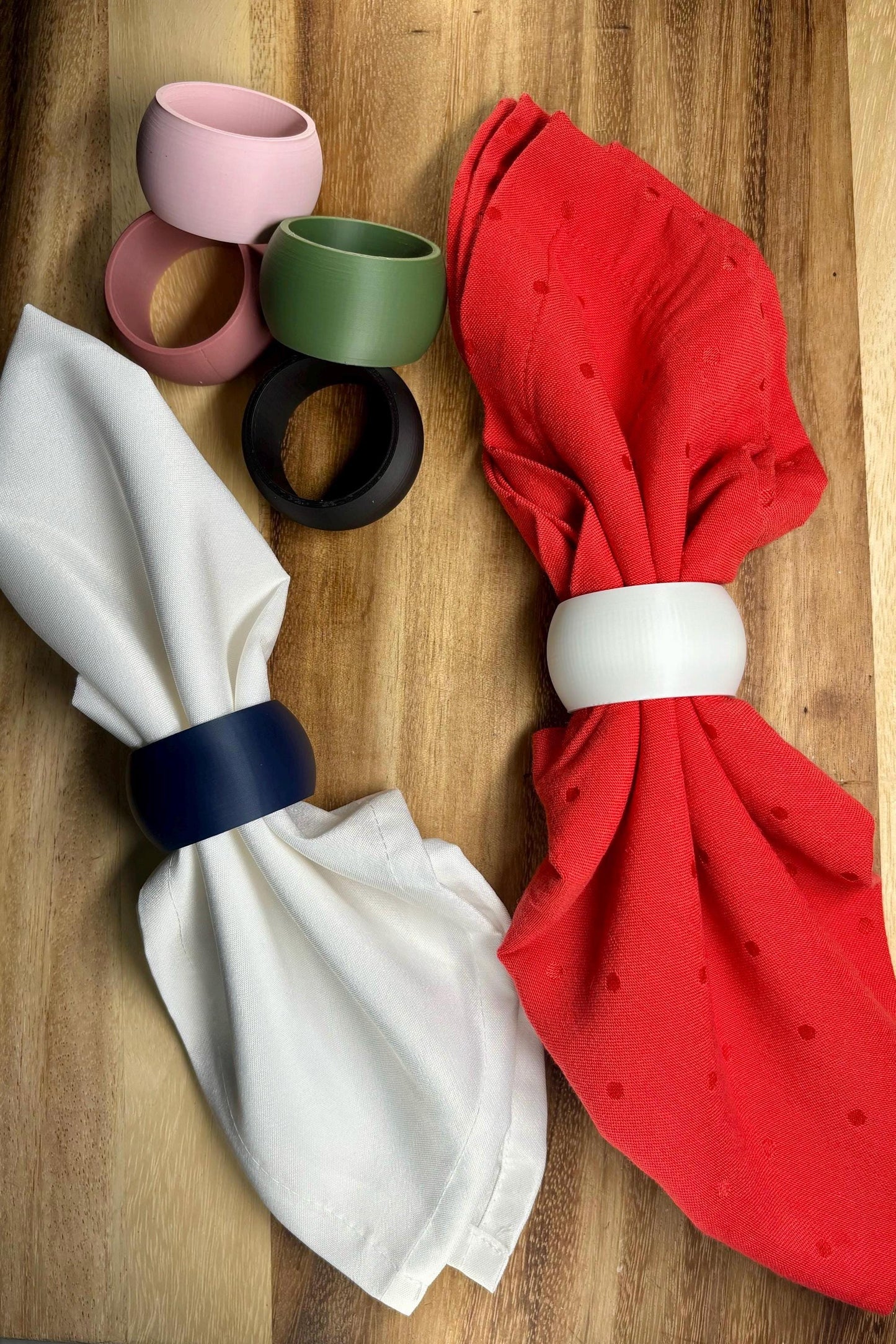 Colorful Matte Dinner Napkin Rings, Plant-Based Plastic