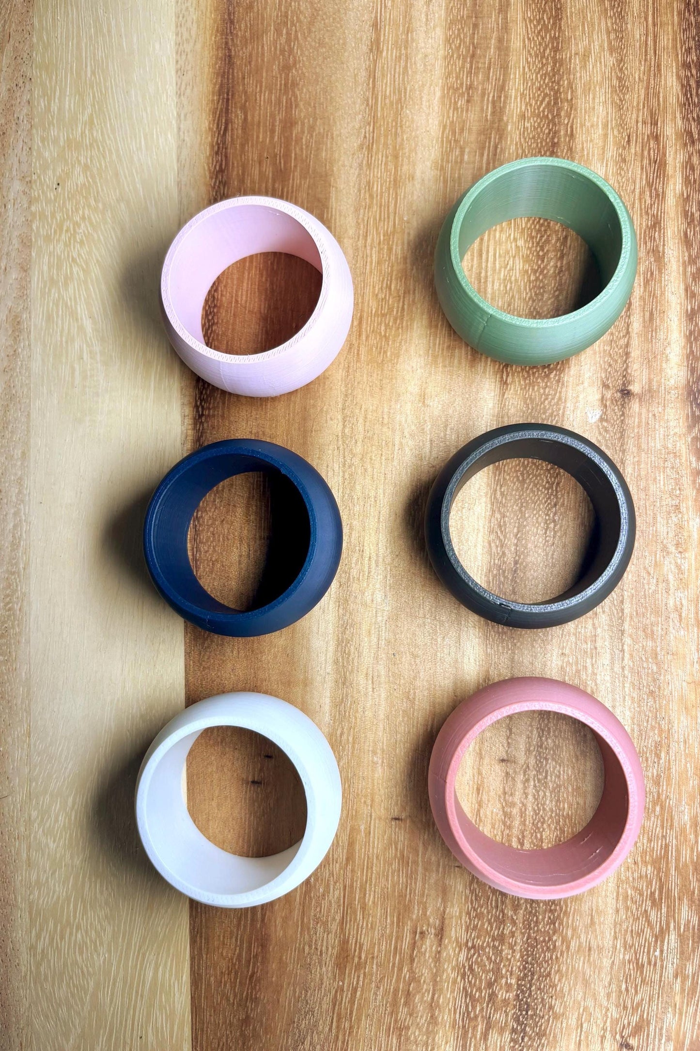 Colorful Matte Dinner Napkin Rings, Plant-Based Plastic