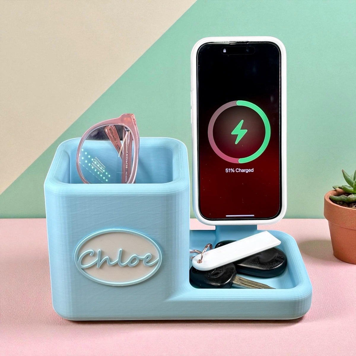 Personalized iPhone MagSafe Charging Dock & Desk Organizer
