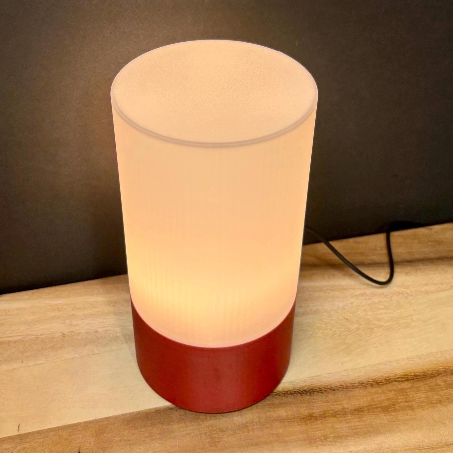Minimalist Bedside Table Lamp: Eco-Friendly Warm White LED Light