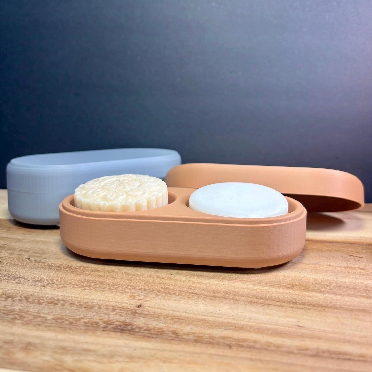 Plant-Based Plastic Solid Shampoo Holder: Matte Finish 2-Bar Travel Case