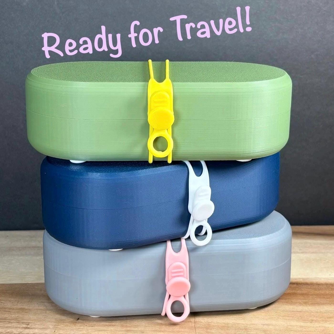Plant-Based Plastic Solid Shampoo Holder: Matte Finish 2-Bar Travel Case