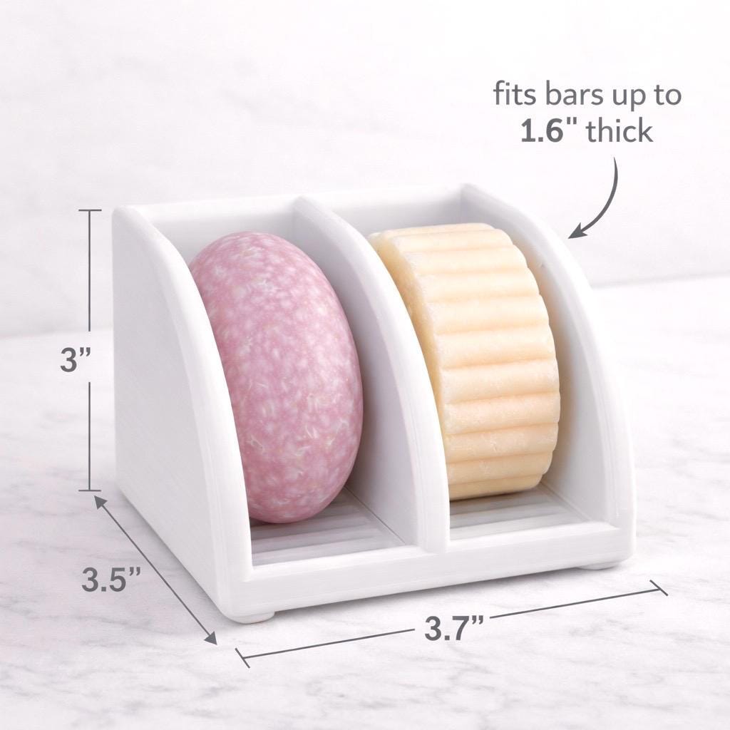 2-Bar Draining Shampoo Bar Holder