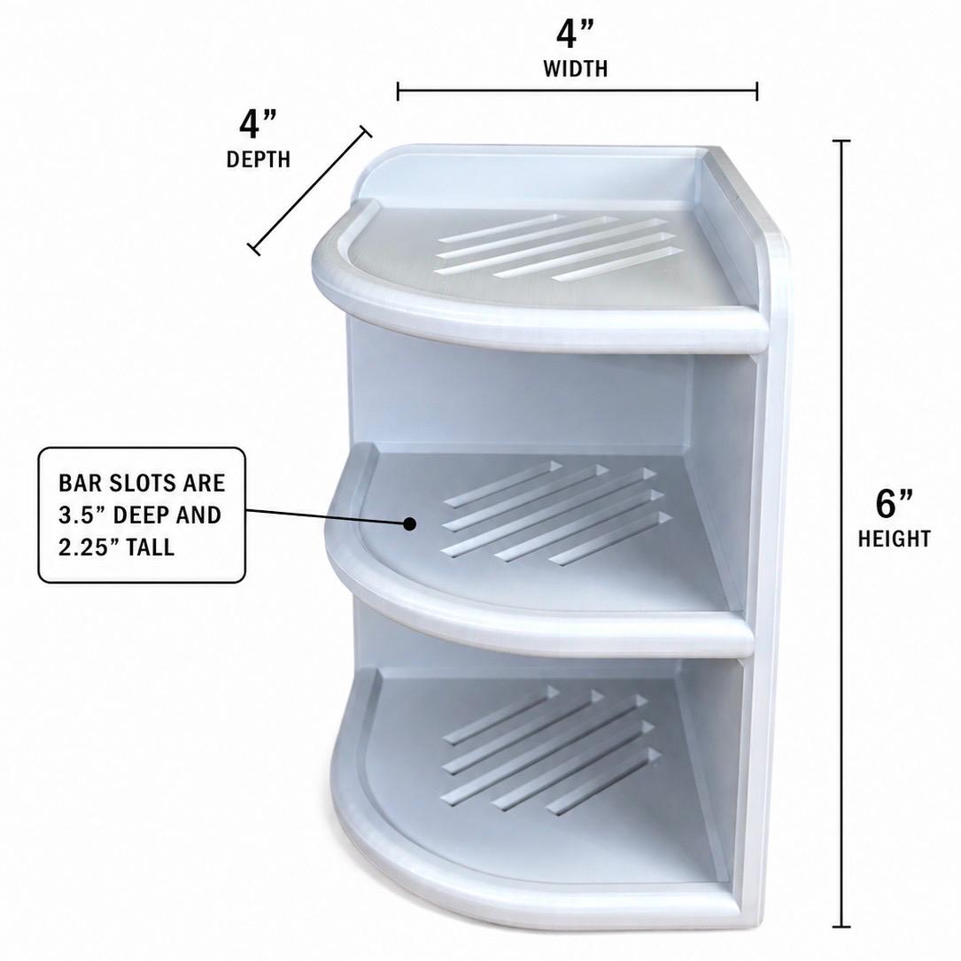 Vertical Shower Organizer for Shampoo Bars | 3-Tier Corner Storage Tower