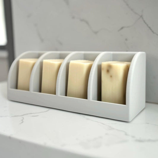 Customizable Family Soap Holder | 4 Bar Self Draining Soap Dish
