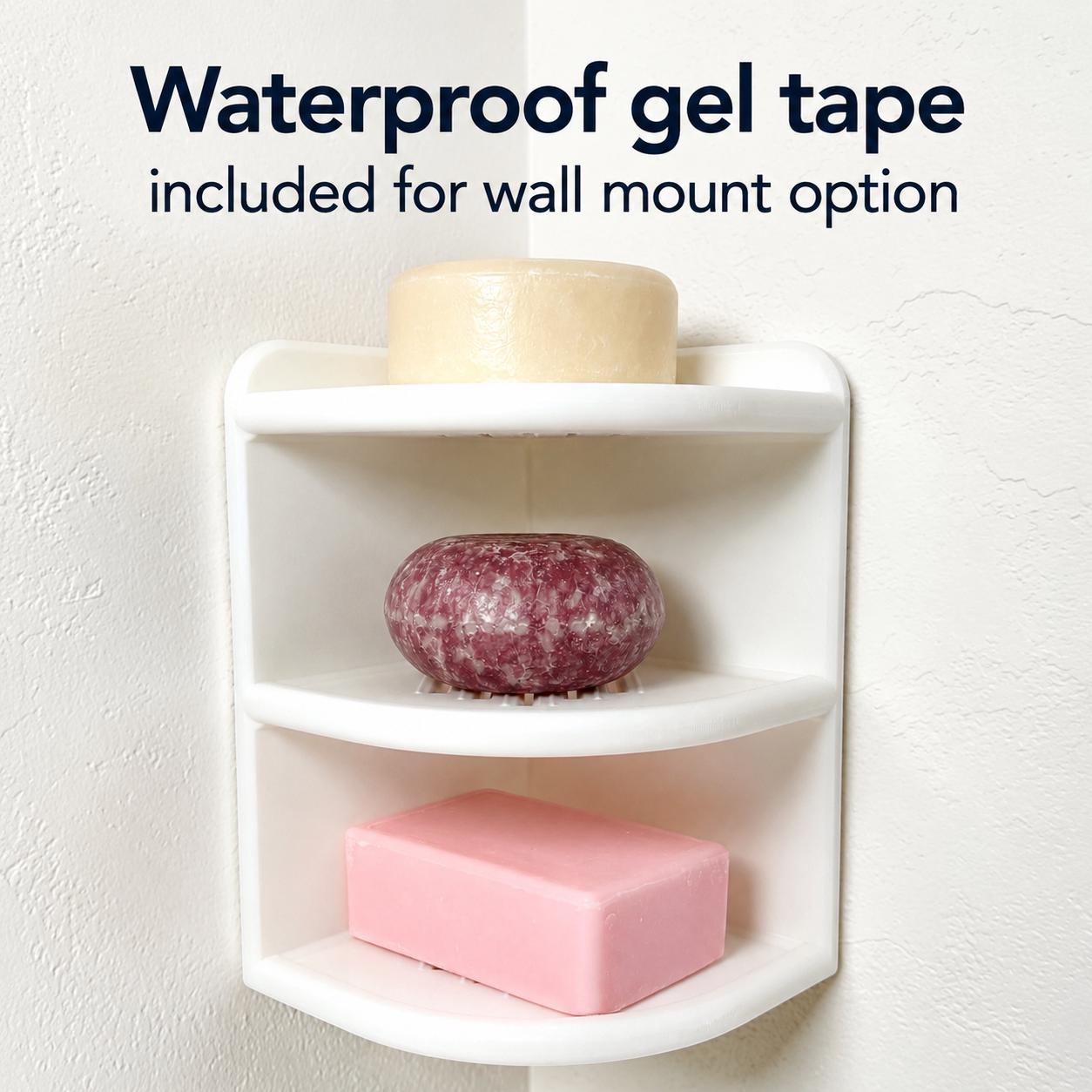 Vertical Shower Organizer for Shampoo Bars | 3-Tier Corner Storage Tower