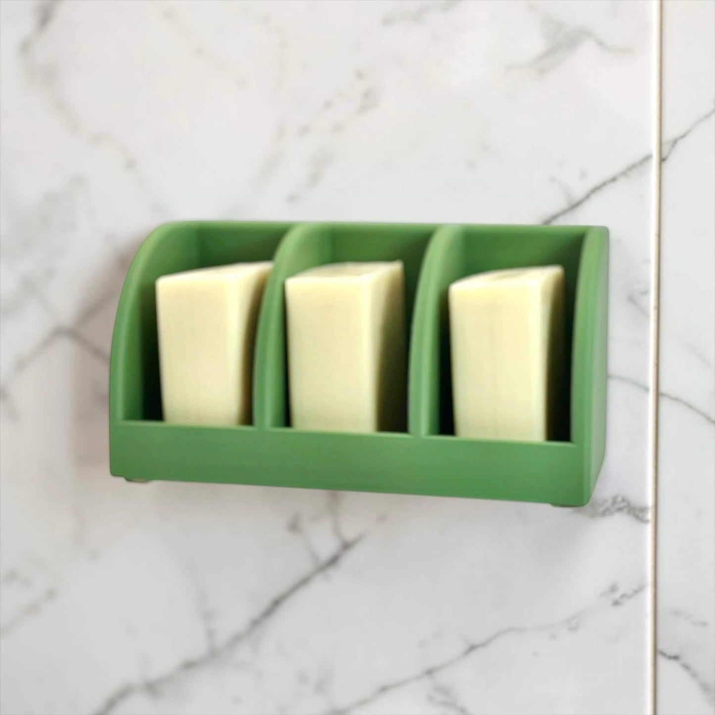 Customizable Family Soap Holder | 3 Bar Self Draining Soap Dish