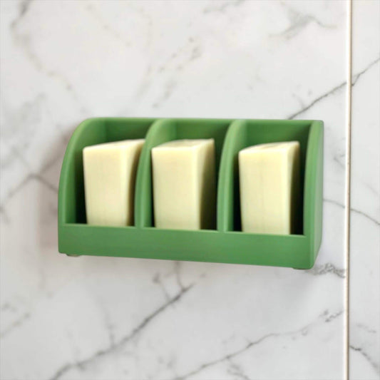 Customizable Family Soap Holder | 3 Bar Self Draining Soap Dish