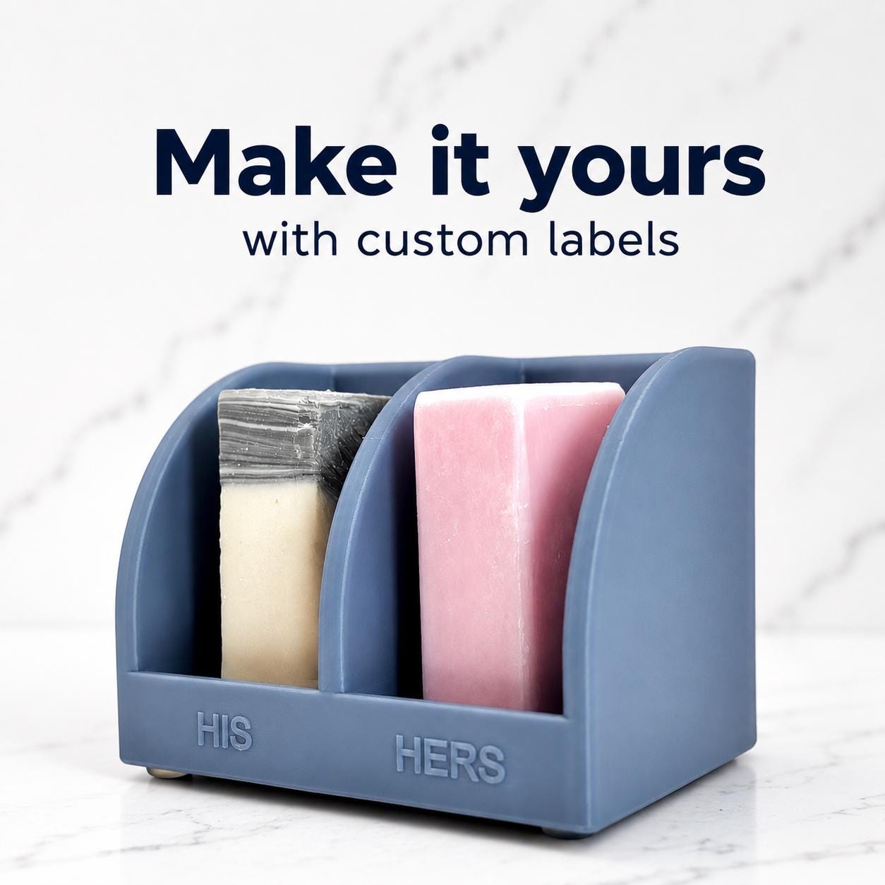 Customizable Family Soap Holder | 2 Bar Self Draining Soap Dish