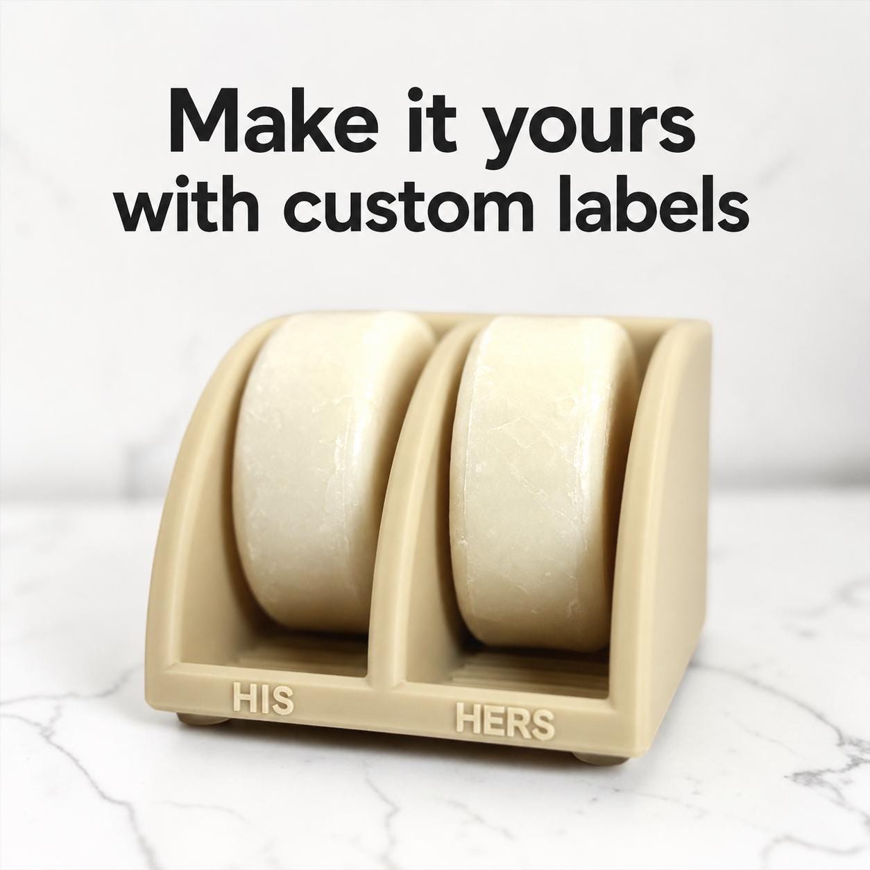 Two Bar Soap Dish – Plant-Based Plastic, Shampoo & Conditioner Holder
