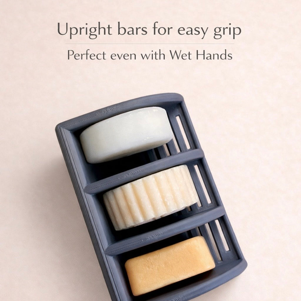 3-Bar Shampoo & Soap Holder - Self Draining Organizer