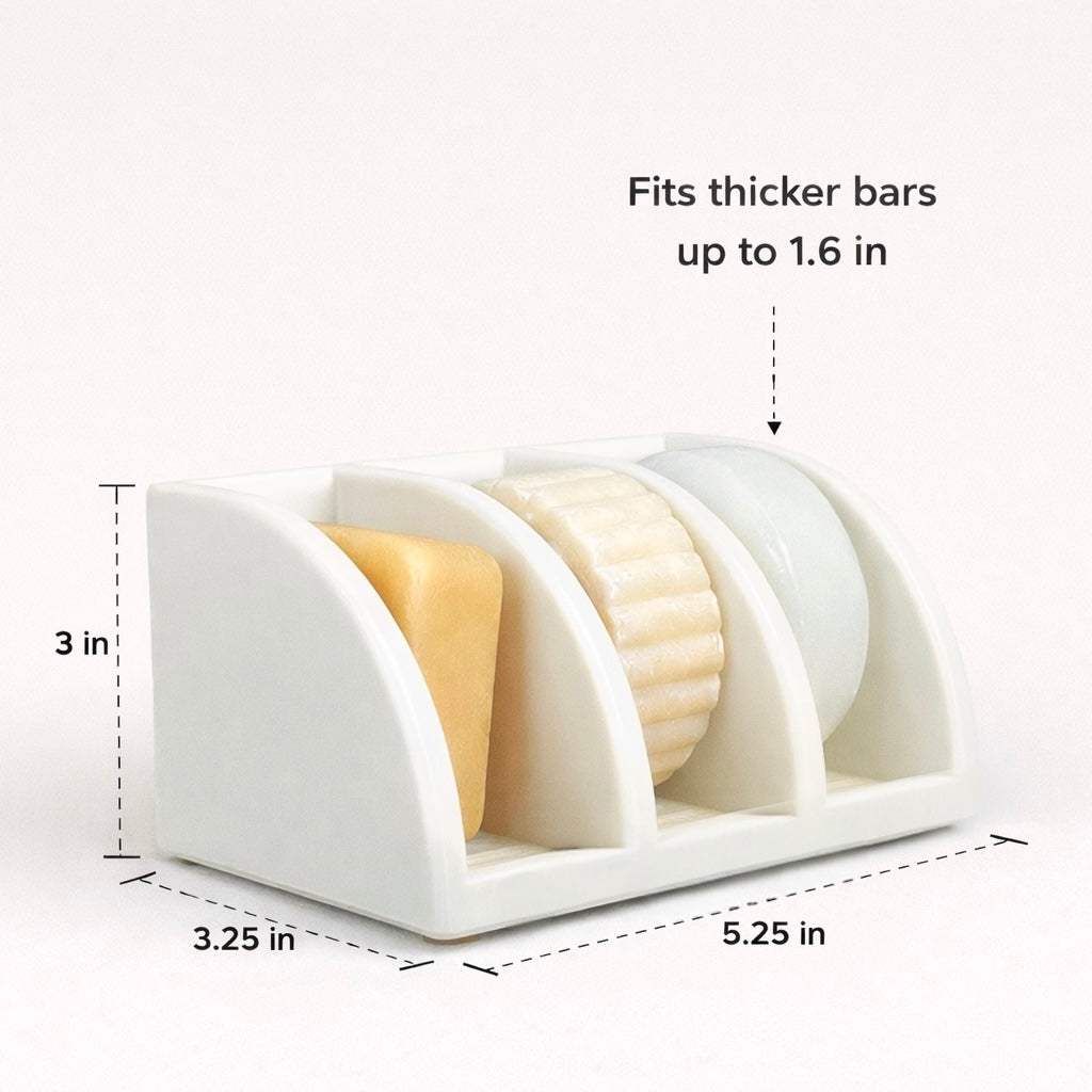 3-Bar Shampoo & Soap Holder - Self Draining Organizer