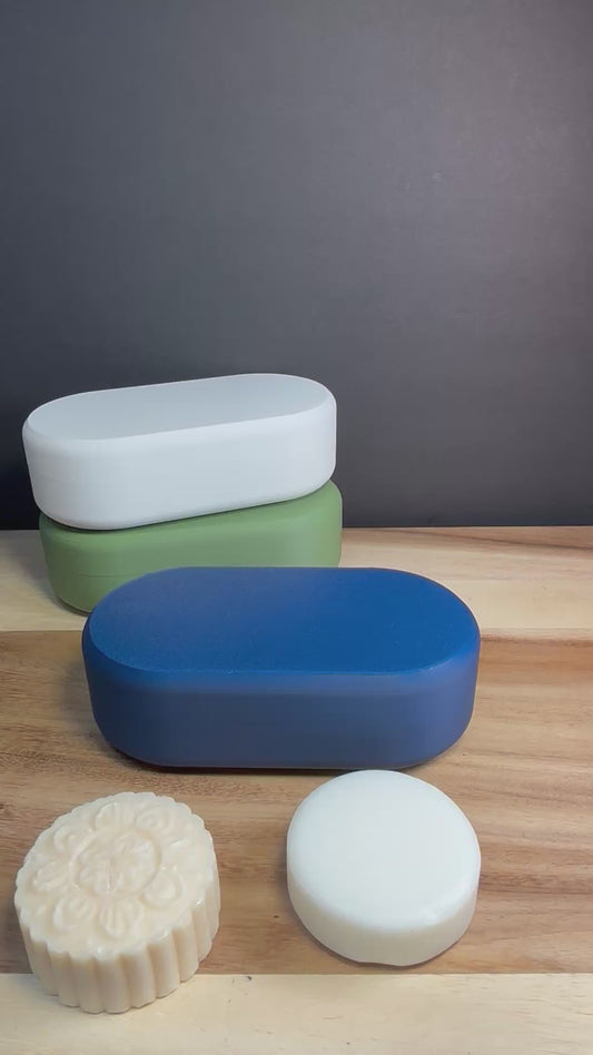 Plant-Based Plastic Solid Shampoo Holder: Matte Finish 2-Bar Travel Case